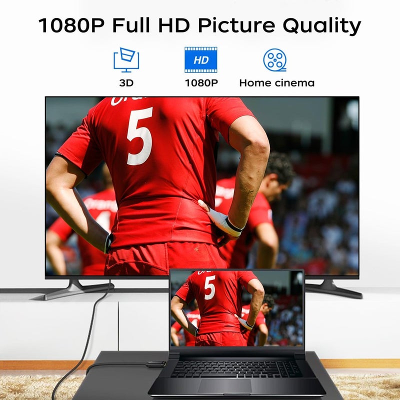 QINGLER كابل محول HDMI A إلى DVI بطول 6 أقدام، عبوة 2، ثنائي الاتجاه 1080P HDMI إلى DVI-D كابل ذكر إلى ذكر، عالي السرعة مطلي بالذهب لراسبيري باي، روكو، إكس-بوكس ون، PS3/4/5، بطاقة الرسوميات - Image 5